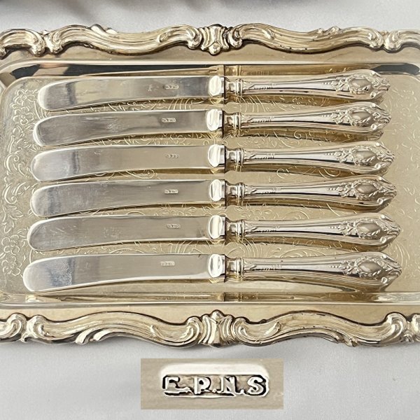 William Yates】【純銀ハンドル】リボンモチーフのティーナイフ