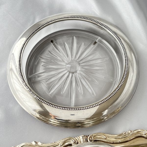 Frank M. Whiting】 パール ワイン グラスコースター5個 ボトル用1個