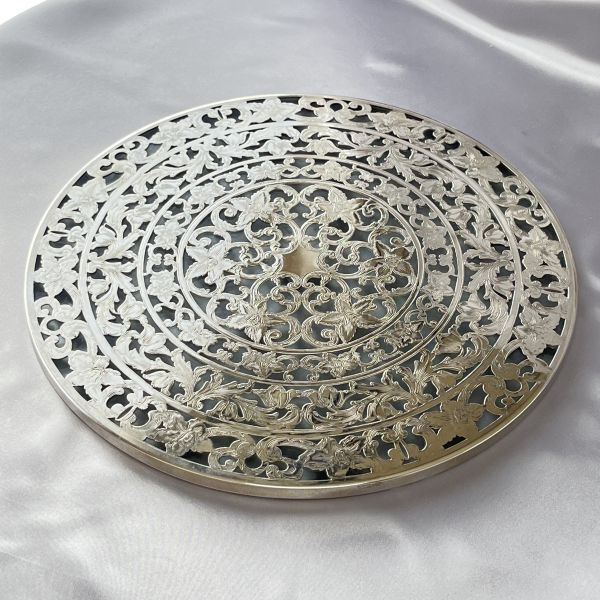 WEBSTER】【純銀/ガラス】センターピース / ティーセンター 25cm