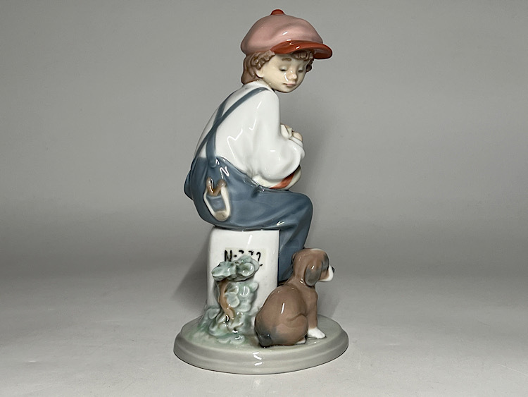 【瑞】リヤドロ LLADRO 少年と犬　フィギュリン 陶器人形 置物　