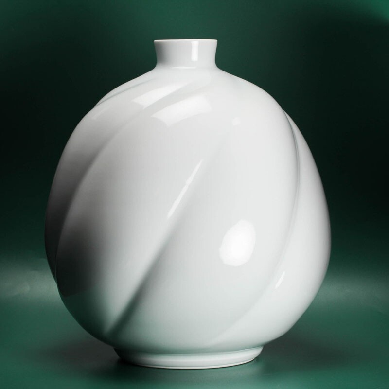 人間國(guó)寶 井上萬二 高さ35cmの大型作品 瓜形壷 共箱 栞 本物保証