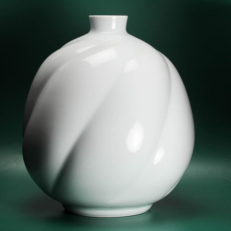人間國(guó)寶 井上萬二 高さ35cmの大型作品 瓜形壷 共箱 栞 本物保証