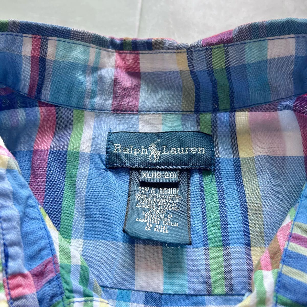 Ralph Lauren ラルフローレン マドラスチェック ポニー 刺繍 ボタンダウン 半袖シャツ