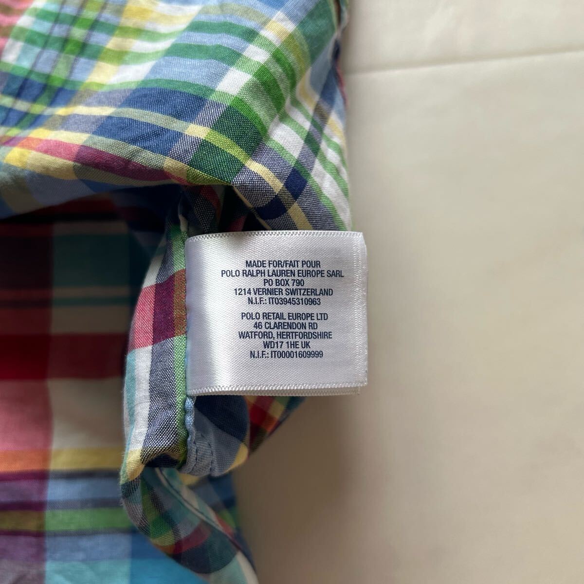 Ralph Lauren ラルフローレン マドラスチェック ポニー 刺繍 ボタンダウン 半袖シャツ