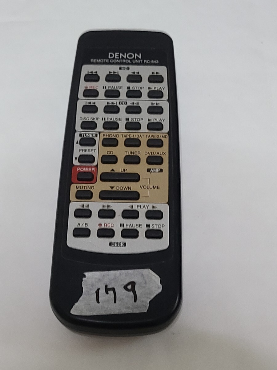 179リモコン201 DENON デノン リモコン RC-843_画像1