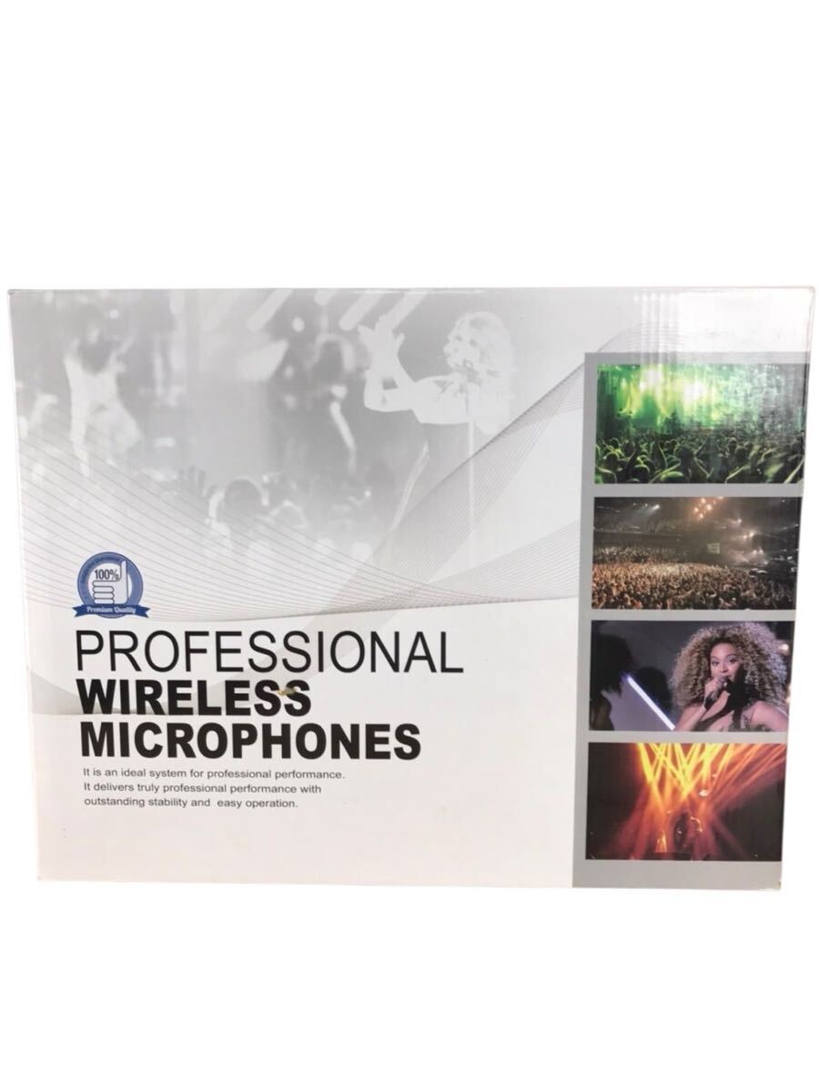 【N0573】プロフェッショナル ワイヤレスマイクセット Professional Wireless Microphones UHF デュアル/ピン/ハンド型 マイク2本 