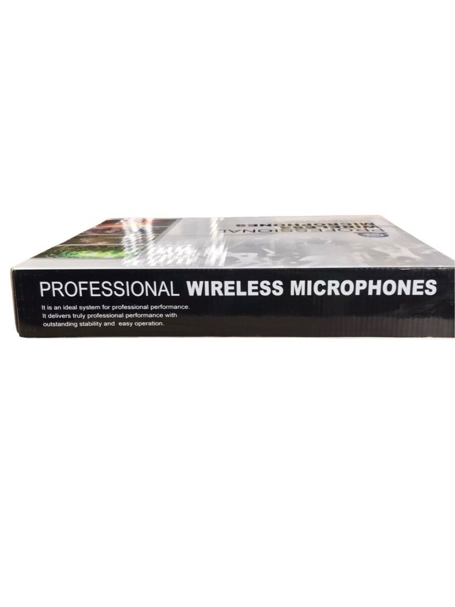 【N0573】プロフェッショナル ワイヤレスマイクセット Professional Wireless Microphones UHF デュアル/ピン/ハンド型 マイク2本 