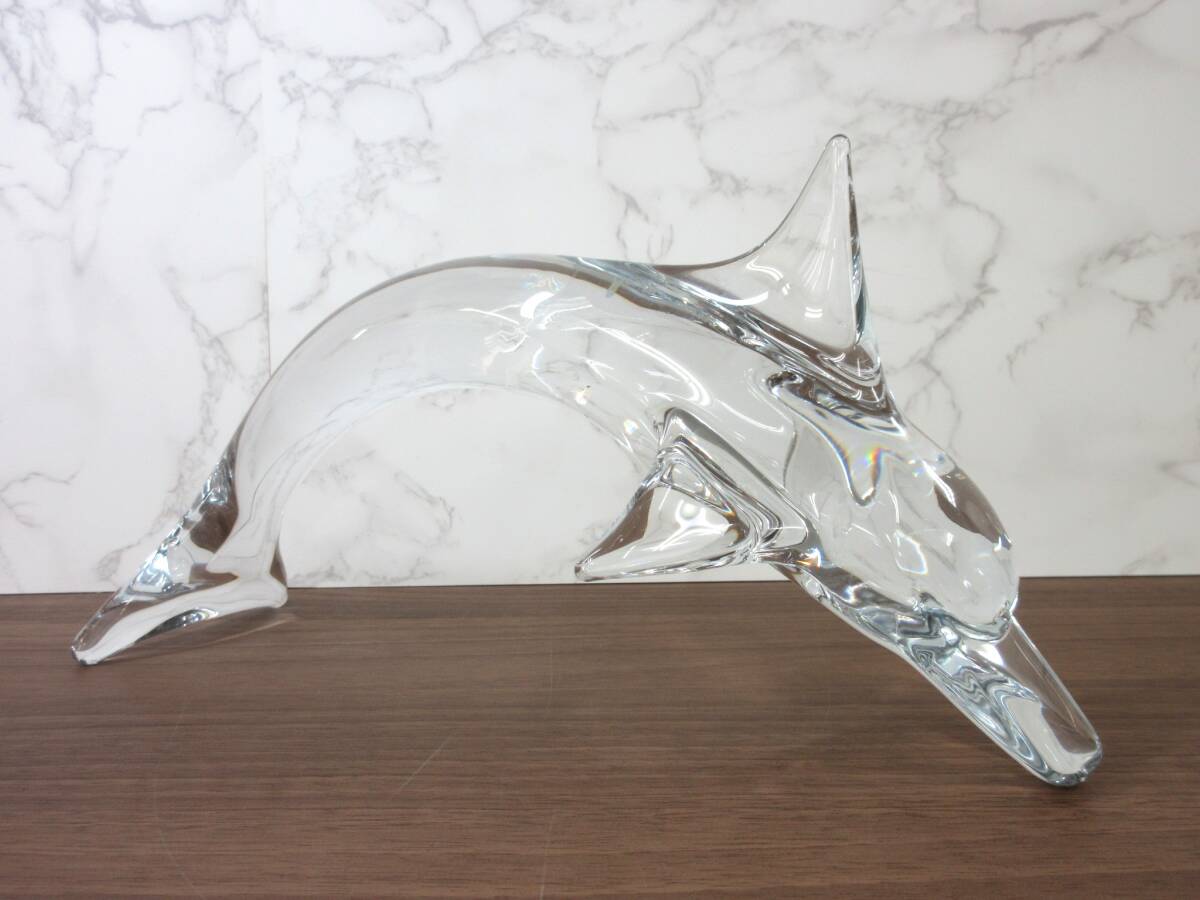 ★珍しい作品です！Daum France ドーム フランス製 デザイン彫刻花瓶（箱無）ナンシードーム レア 希少 daum FRANCE ドーム フランス カフス ゴールド ガラス レア