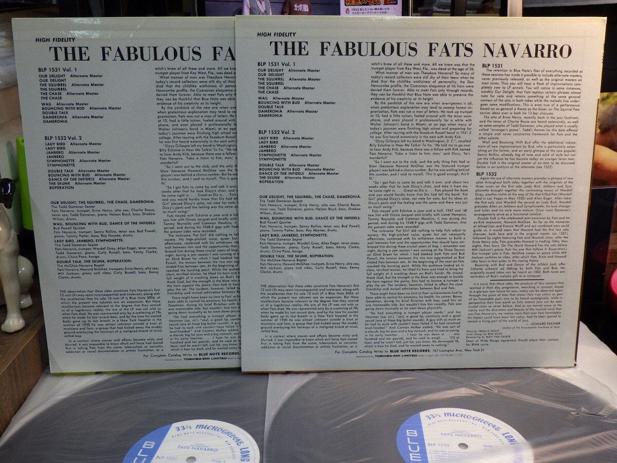 zk7｜￥1000～ブルーノート　盤面ぴかぴか無傷【LP（2-SET/2枚セット）, BLUE NOTE/東芝】THE FABULOUS FATS NAVARRO - VOL.1＆2