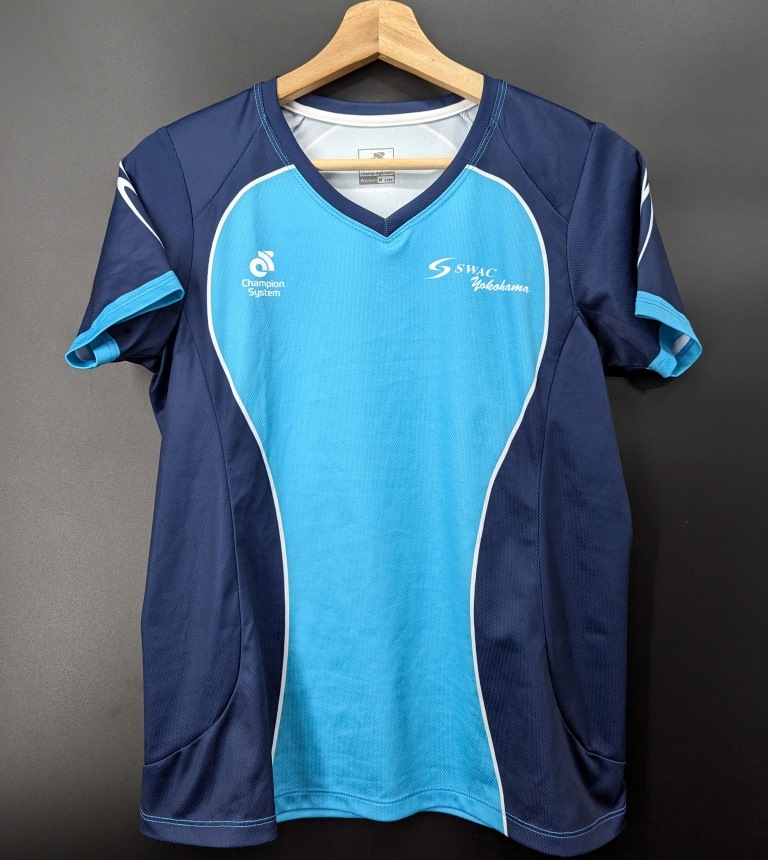 6384C 送料185円? champ-sys.com SWAC 橫浜 レディース 駅伝 陸上 トレーニングウエア Tシャツ Mサイズ
