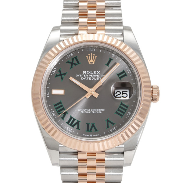 ロレックス ROLEX デイトジャスト 41 126331 スレート/グリーンローマ文字盤 中古 腕時計 メンズ