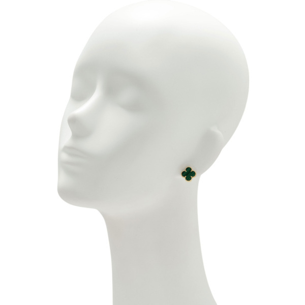  Van Cleef & Arpels Vintage aru рукоятка blaK18 желтое золото серьги б/у 