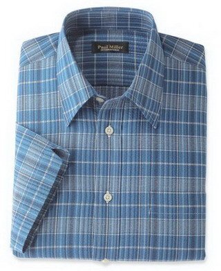 PaulMiller/ポールミラー　 麻混しじらチェック柄７分袖シャツ２色組　LLサイズ