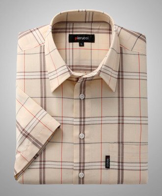 Pierucci/ピエルッチ　タータンチェック半袖シャツ２色組?。胎单ぅ? bimg=