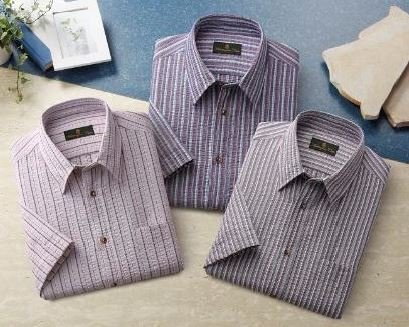 HuntingtonClub/ハンティントンクラブ　サッカーストライプ半袖シャツ3色組　LLサイズ
