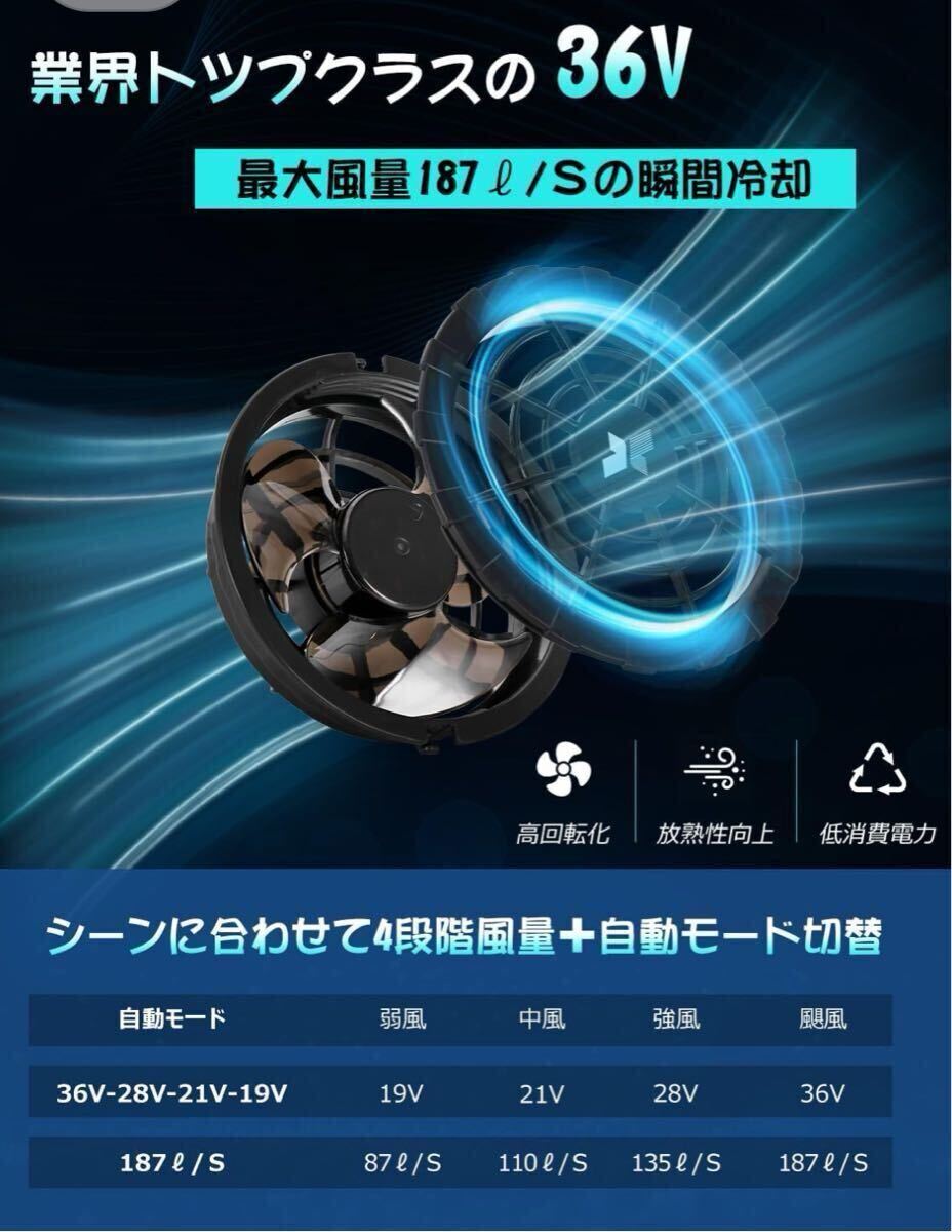 空調(diào)服ファンバッテリー　セット　36V 40000mAh 暴風(fēng)タイプ