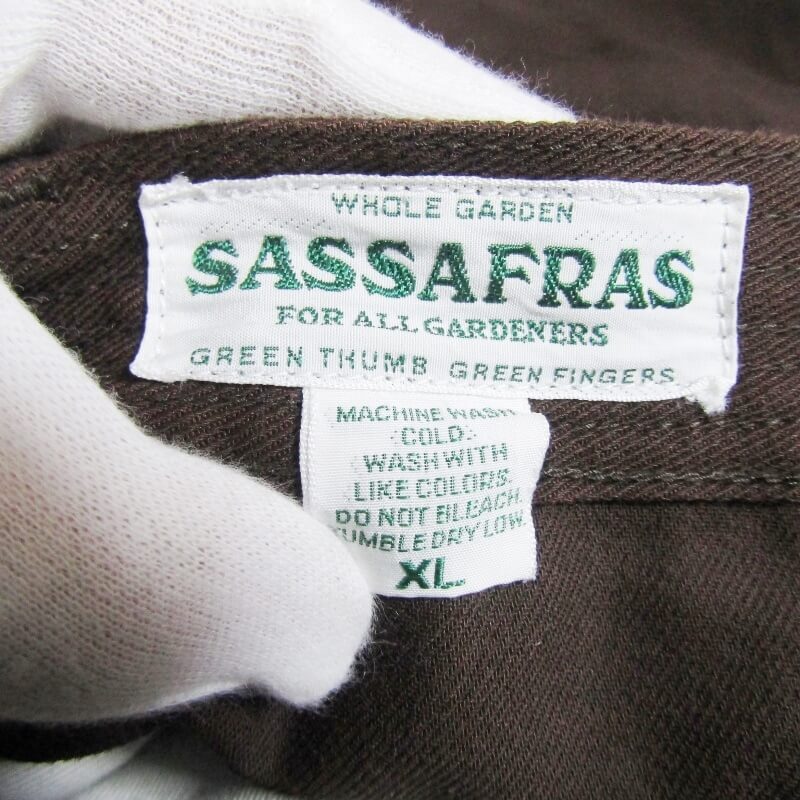 прекрасный товар SASSAFRASsasaflas рабочие брюки FALL LEAF TOUGH PANTS four ru leaf жесткий брюки сделано в Японии Brown XL 27110150