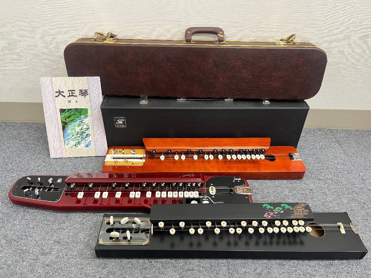  Taisho koto 3 шт. совместно SUZUKI Suzuki орхидея красный замок традиционные японские музыкальные инструменты струнные инструменты электрический Taisho koto 