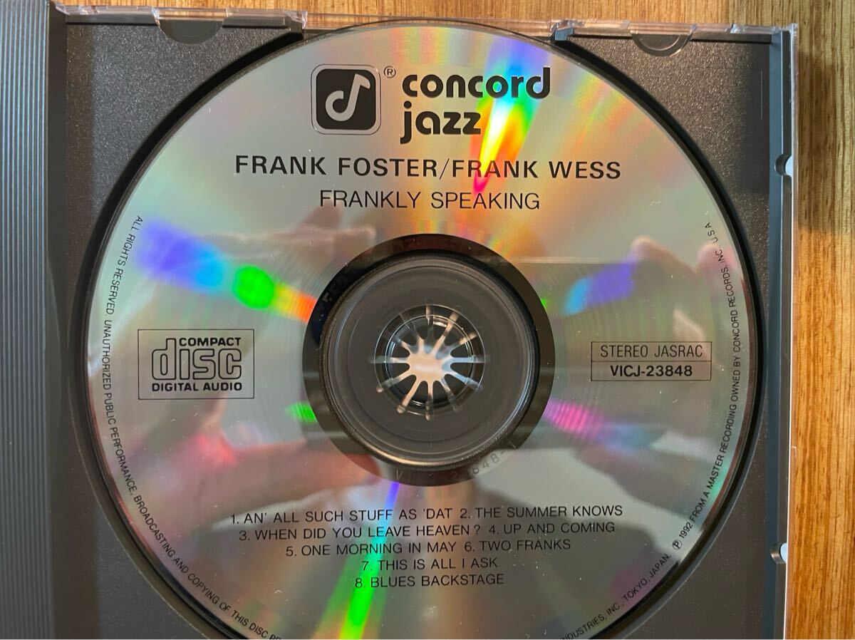 CD FRANK FOSTER. FRANK WESS / FRANKLY SPEAKING