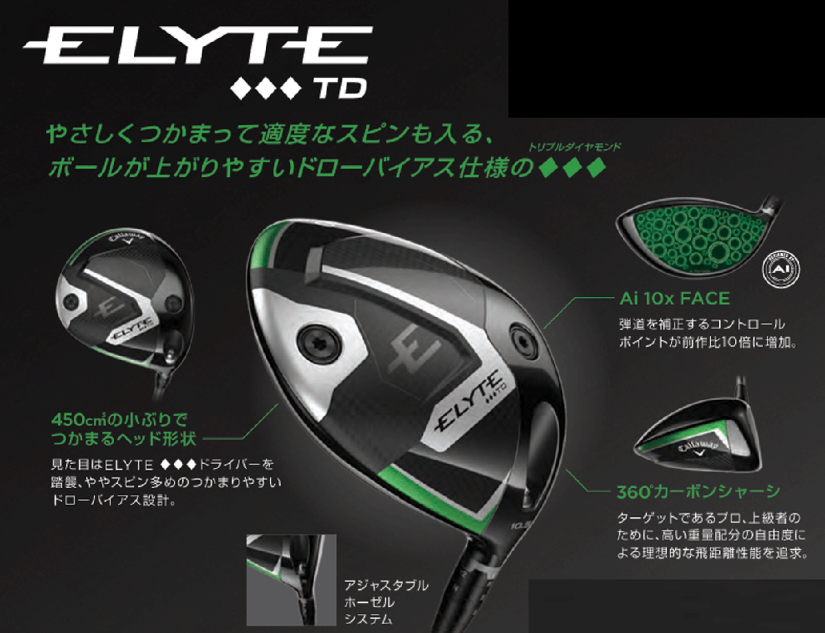 新品■2025.4■キャロウェイ■ELYTE トリプルダイヤモンド TD:ツアードロー■W1:10.5■TENSEI GREEN-60 for CALLAWAY カーボン■S■1円～