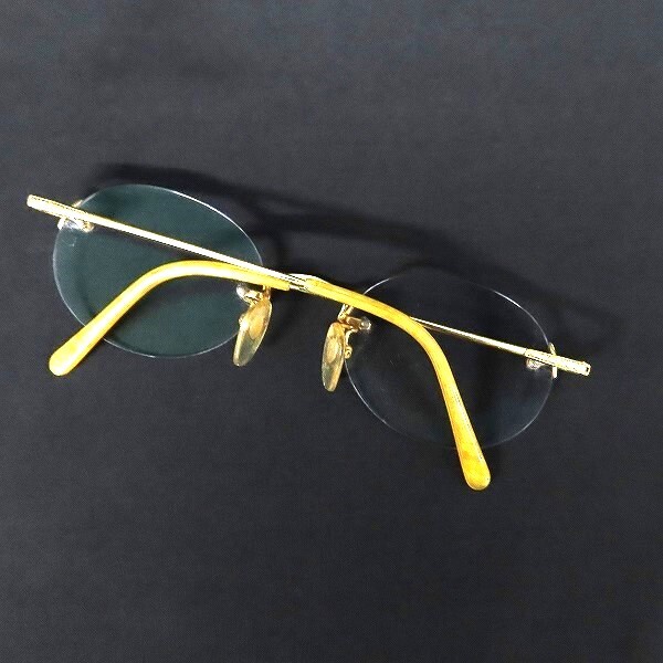 #anzj メガネフレーム 51□22 138 K18 リムレス 度入り 老眼 ユニセックス [922222]