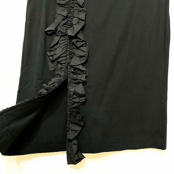 #apc イッセイミヤケ ISSEYMIYAKE スカート 3 黒 フリル リボン スリット レディース [911019]