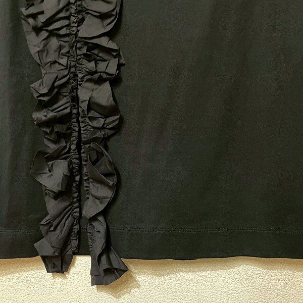#apc イッセイミヤケ ISSEYMIYAKE スカート 3 黒 フリル リボン スリット レディース [911019]