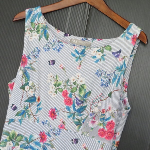 #snc ファスフィーユアシュアヴル FAS FILLEASUIVRE ワンピース 白 紺 ノースリーブ 花柄 美品 レディース [752081]_画像3