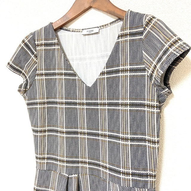 #snc エジェリ EGERIE ワンピース 黒 黄色 ベージュ 半袖 フランス製 レディース [752077]_画像3