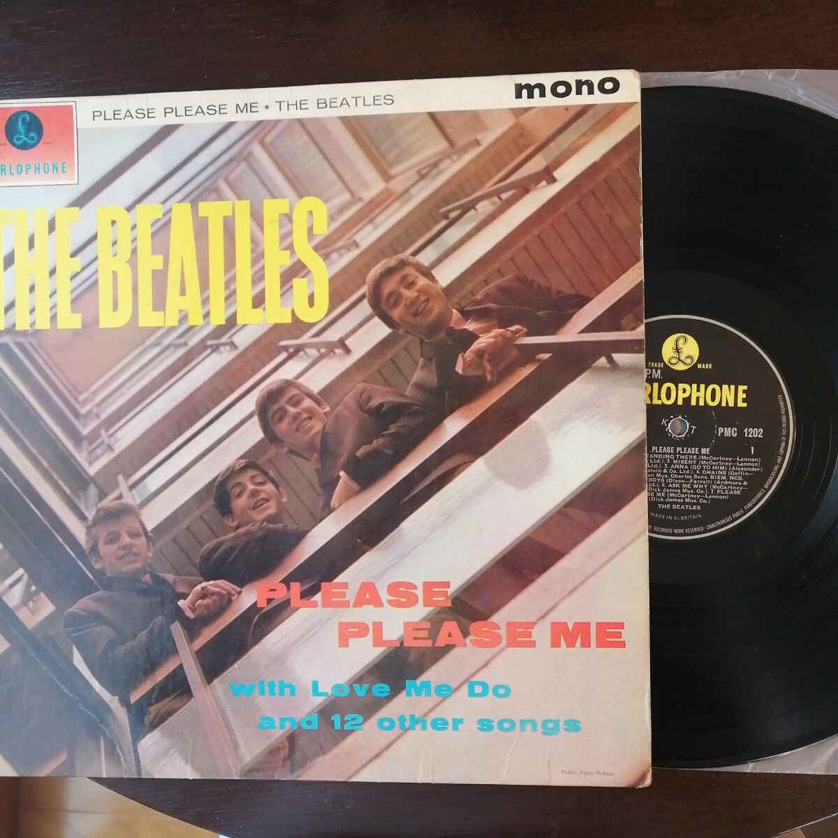 UK original parlophone MAT1/1 analog record vinyl запись аналог lp pmc1202 Beatles please please me Beatles 