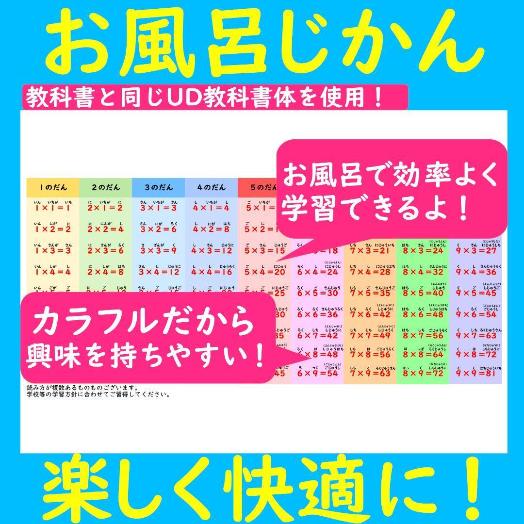 かけ算 ポスター わり算ポスター お風呂で楽しい！かけ算ポスター わり算ポスター