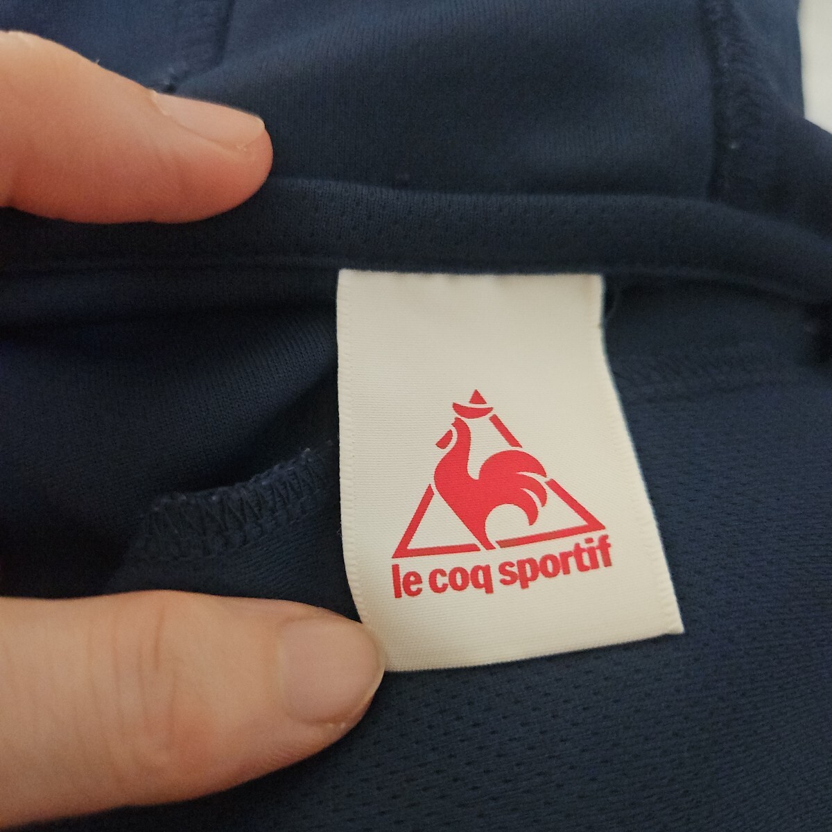 le coq sportif　ルコックスポルティフ　メッシュ地パーカー　紺　M _画像3