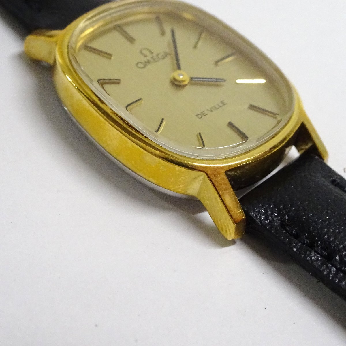\1* работа * Omega De Ville Gold механический завод женские наручные часы изменение ремень Z24606