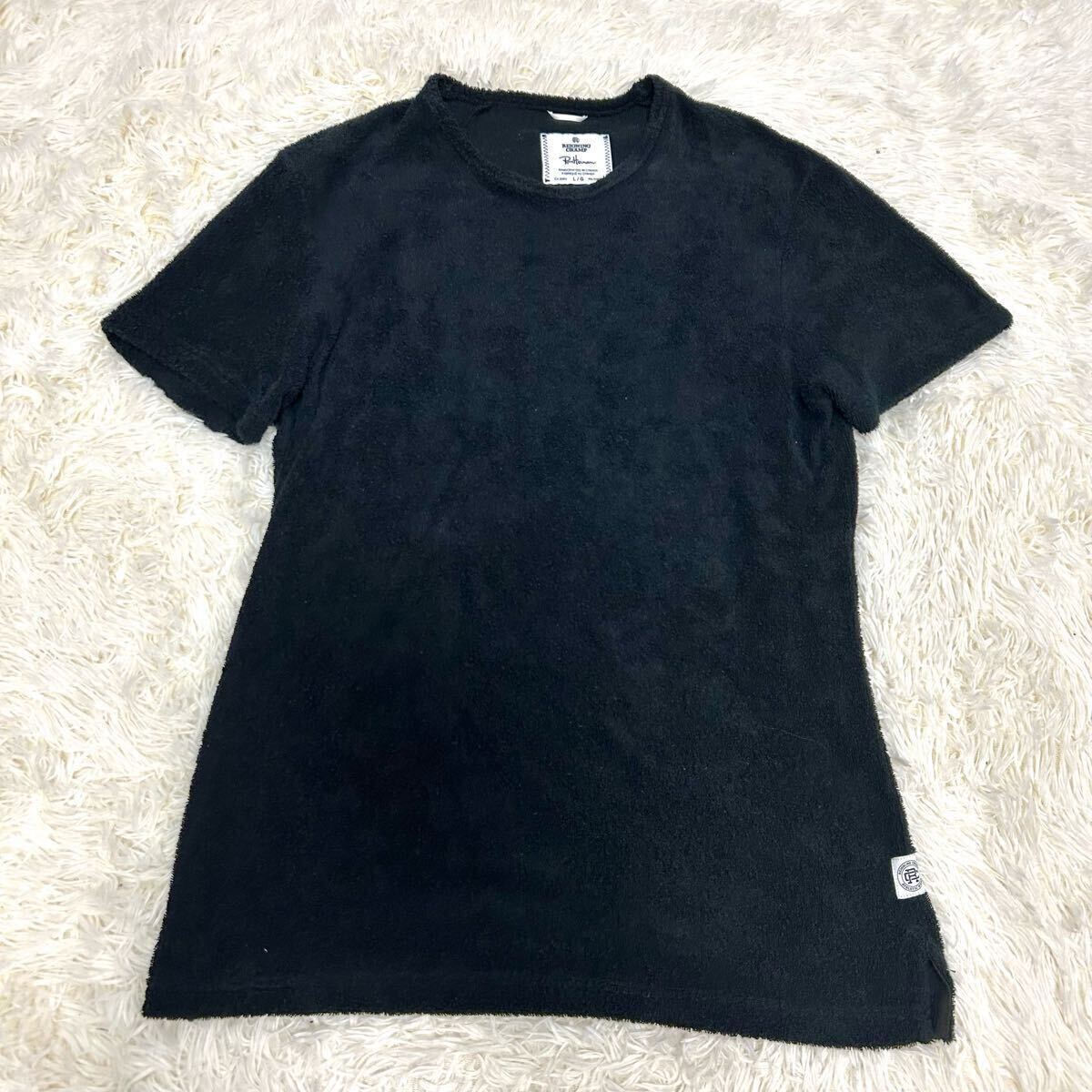 1円 Ron Herman REIGNING CHAMP コラボ パイル生地　tシャツ 半袖 シャツ 無地 クルーネック ブラック 黒 レイニングチャンプ ロンハーマン