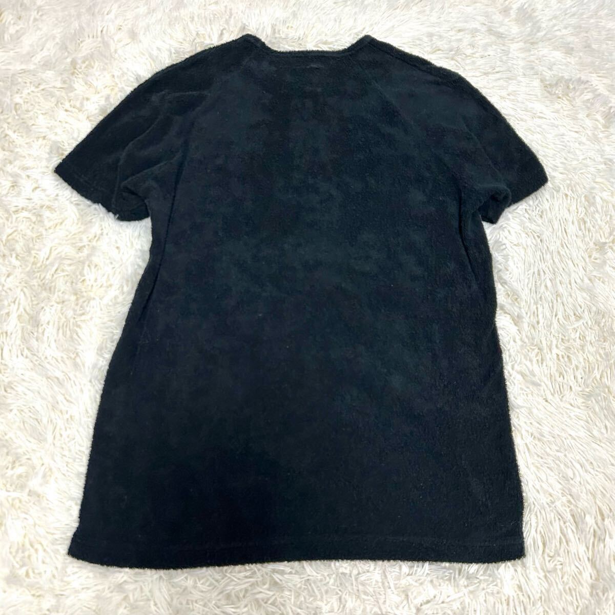 1円 Ron Herman REIGNING CHAMP コラボ パイル生地　tシャツ 半袖 シャツ 無地 クルーネック ブラック 黒 レイニングチャンプ ロンハーマン