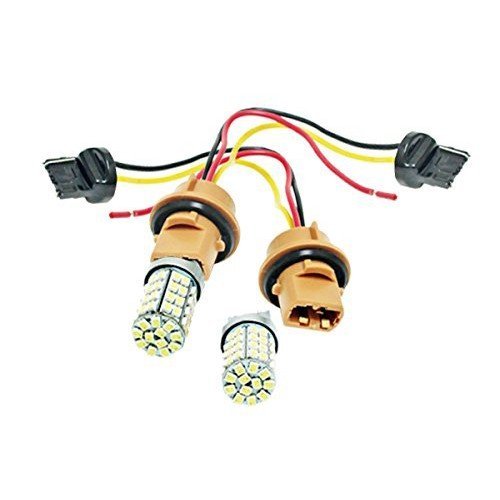 LEDウインカー T20 2チップ120 ポジション ホワイト/オレンジ?レッド/オレンジ ツインカラー ダブル球 T20ソケット付き 2本 送料無(wú)料