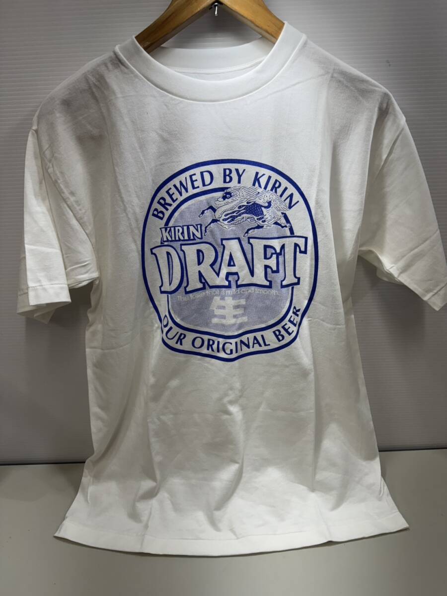 非売品 キリンドラフト生 オリジナルＴシャツ ロゴ【L】ノベルティ ホワイト レア ZM4460