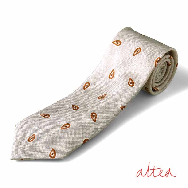 altea(アルテア) / ペイズリー柄プリントシルクリネンヘリンボーンネクタイ(2519099) [alt2510081]_画像1