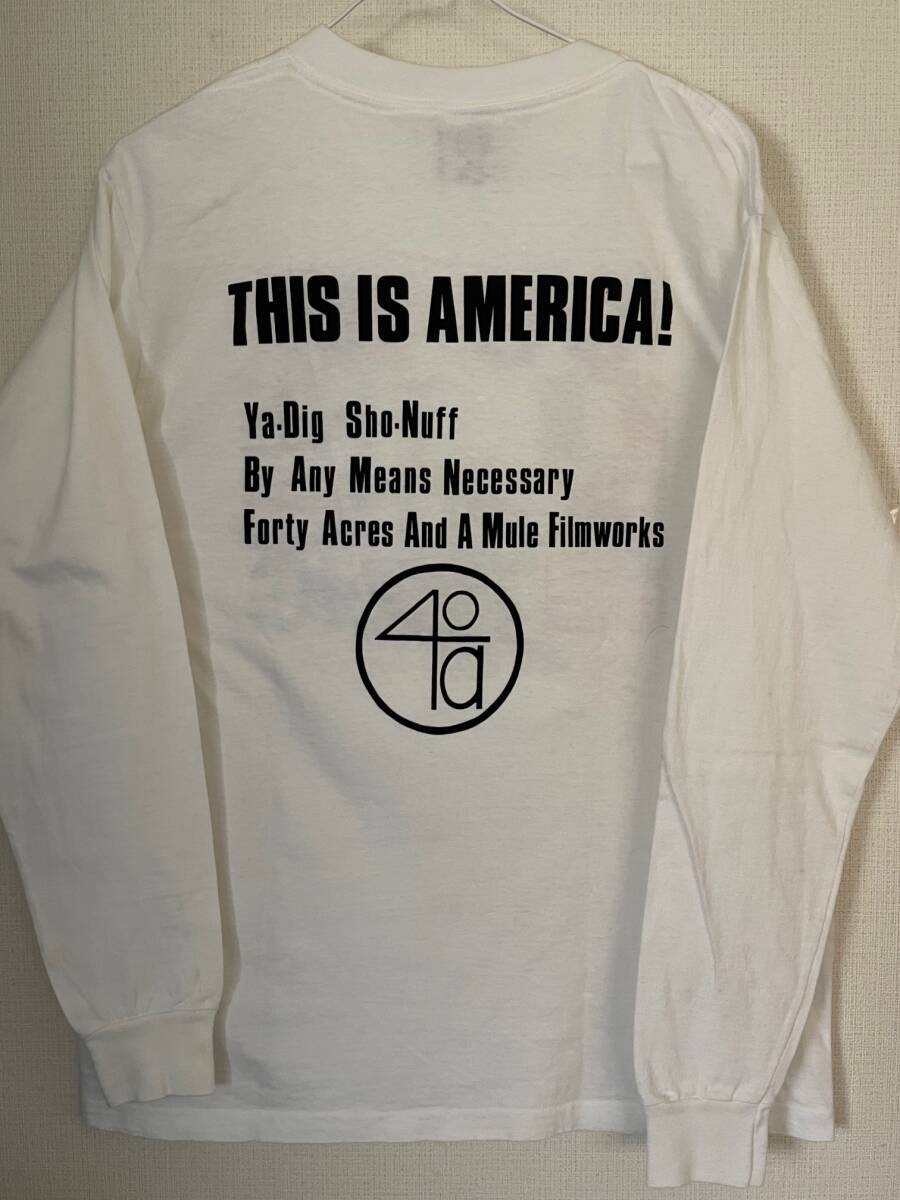 90s 40ACRES DO THE RIGHT THING ドゥ・ザ・ライト・シング Tシャツ スパイク・リー Spike Lee Public Enemy Malcolm X Supreme 映画_画像2