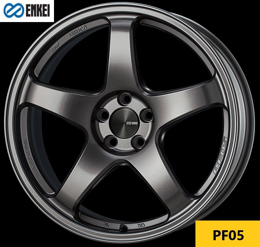 メーカー在庫有 エンケイ ENKEI PF05 ダークシルバー色 新品4本 7.0J 17in IS45 4H PCD100 マツダ2 マーチニスモ ノートニスモ フィット_画像1
