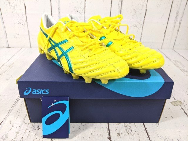 【5yt043】サッカー スパイクシューズ asics アシックス DS LIGHT X-FLY 3 TSI748 ブレイジングイエロー×ラピス 27.0cm 美品◆m21?