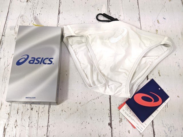 【5yt153】競泳水著 スイムウエア メンズ asics アシックス ハイドロ CD ホワイト AMA87T サイズ：S 美品◆T2743?