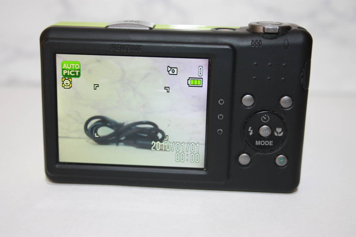 PENTAX デジタルカメラ Optio RZ10 ライム 1400萬(wàn)畫(huà)素 28mm 光學(xué)10倍 1cmマクロ デジタルカメラ　作動(dòng)確認(rèn)済