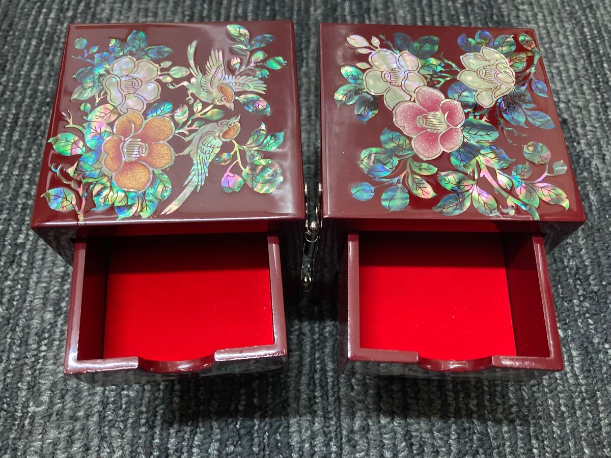 1円スタート 小物入れ 螺鈿細工 ジュエリーボックス 韓國 0606U④