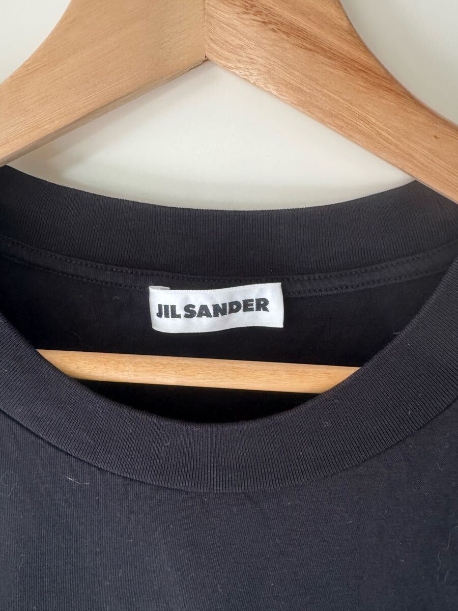 美品 JIL SANDER ジルサンダー　クルーネックブラック半袖 T シャツ サイズ XL 黒