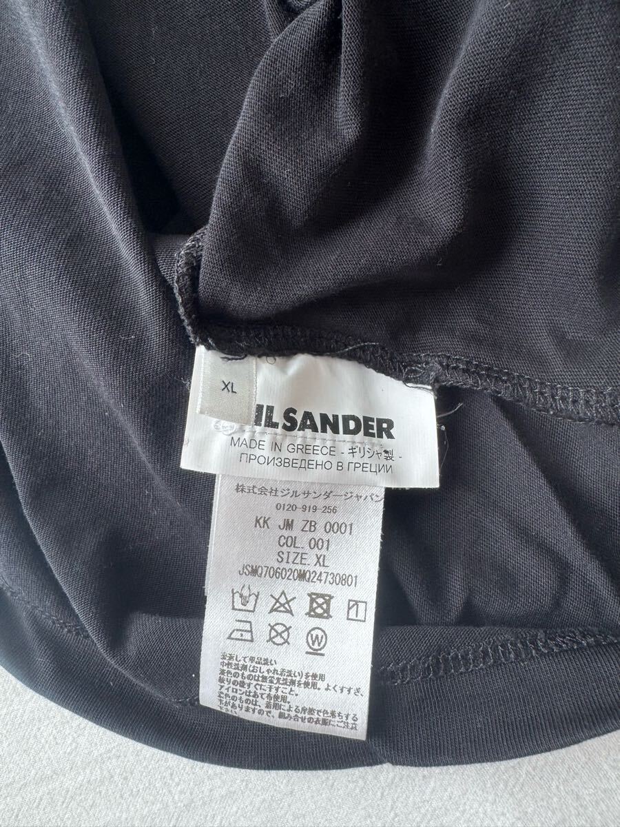 美品 JIL SANDER ジルサンダー　クルーネックブラック半袖 T シャツ サイズ XL 黒