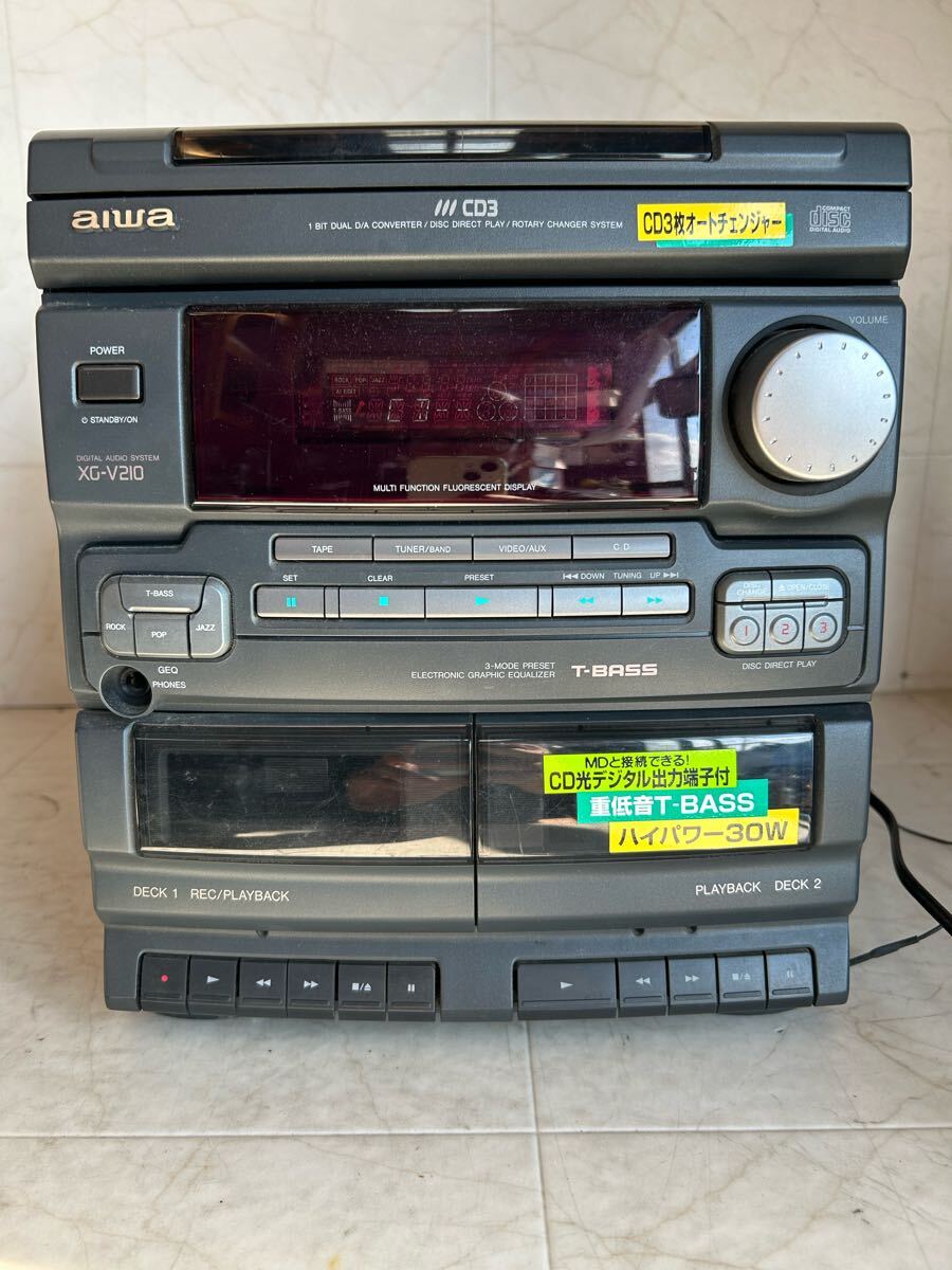 aiwa アイワ XG-V210 デジタルオーディオシステム 送料無料 aiwa アイワ XG-V210 ジャンク品 本体のみ CD3枚