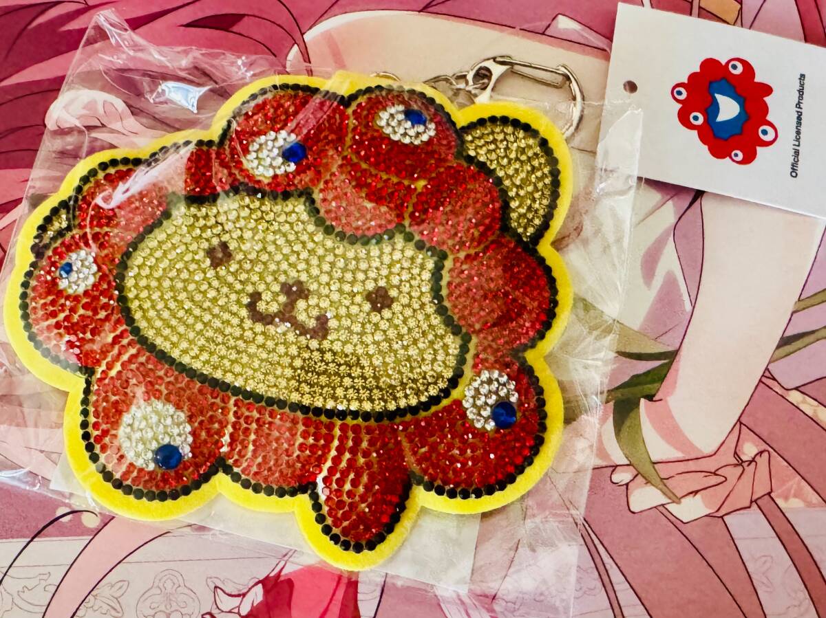 大阪万博 ポムポムプリンキーホルダーセット ポムポムプリン』ポムポムプリン×ミャクミャク キラキラレザー