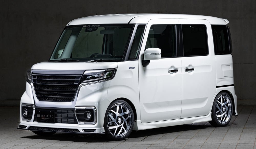 M'z SPEED リアアンダースポイラー ブルーイッシュブラックパール (ZJ3) FRP スペーシアカスタム MK53S H29.12～R3.11 NA FF