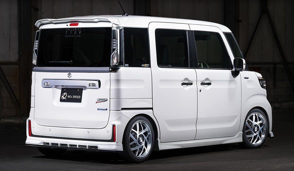 M'z SPEED リアアンダースポイラー ピュアホワイトパール (ZVR) FRP スペーシアカスタム MK53S R3.12～R5.10 NA FF